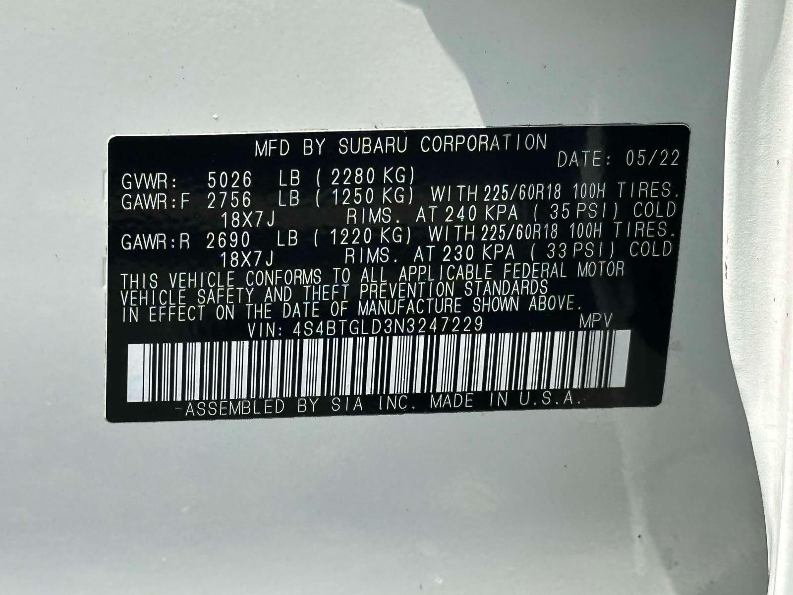 2022 Subaru Outback Onyx Edition XT CVT