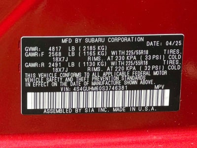 2025 Subaru Crosstrek Limited AWD