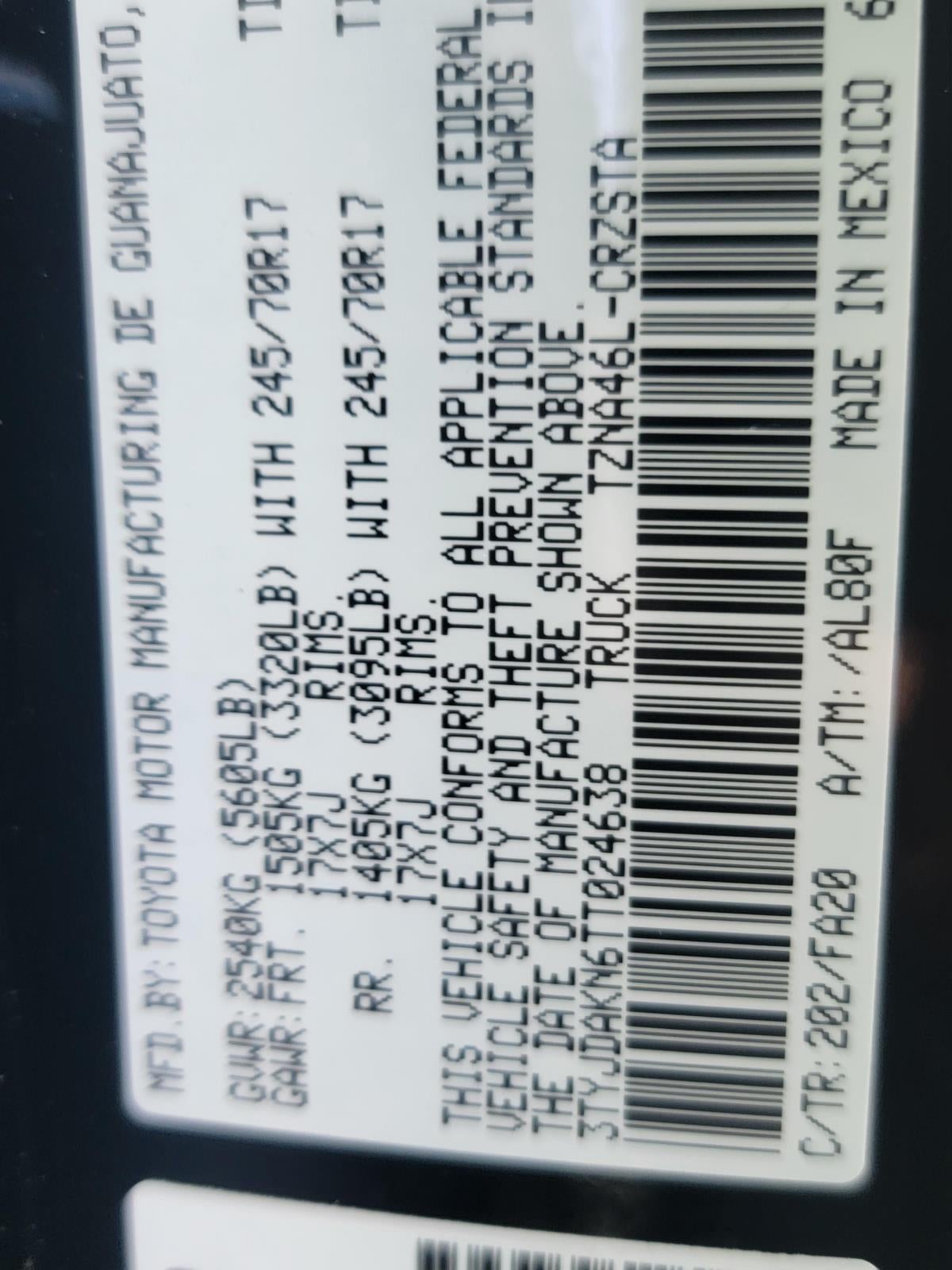 2026 Toyota Tacoma SR