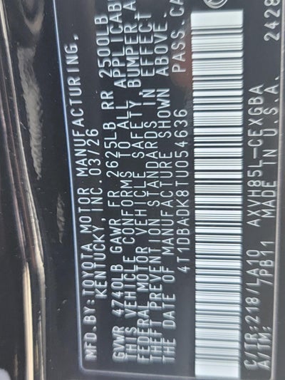 2026 Toyota Camry XLE AWD