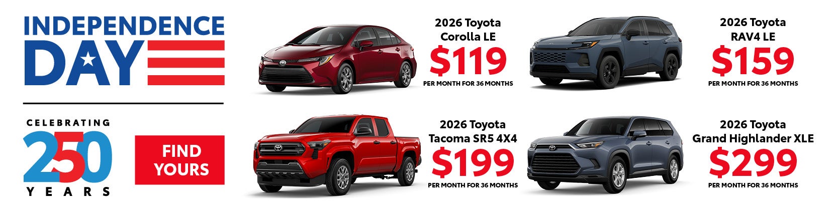 Toyota World of Lakewood July Lease Specials