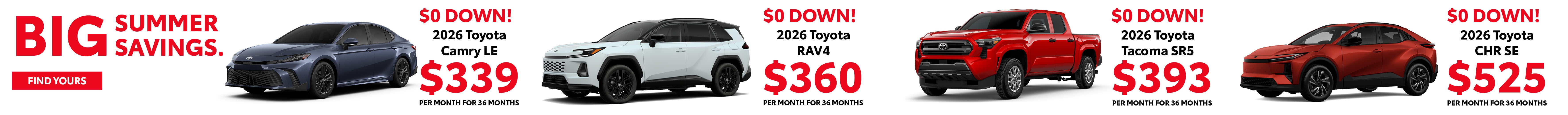 Toyota World of Lakewood July Lease Specials